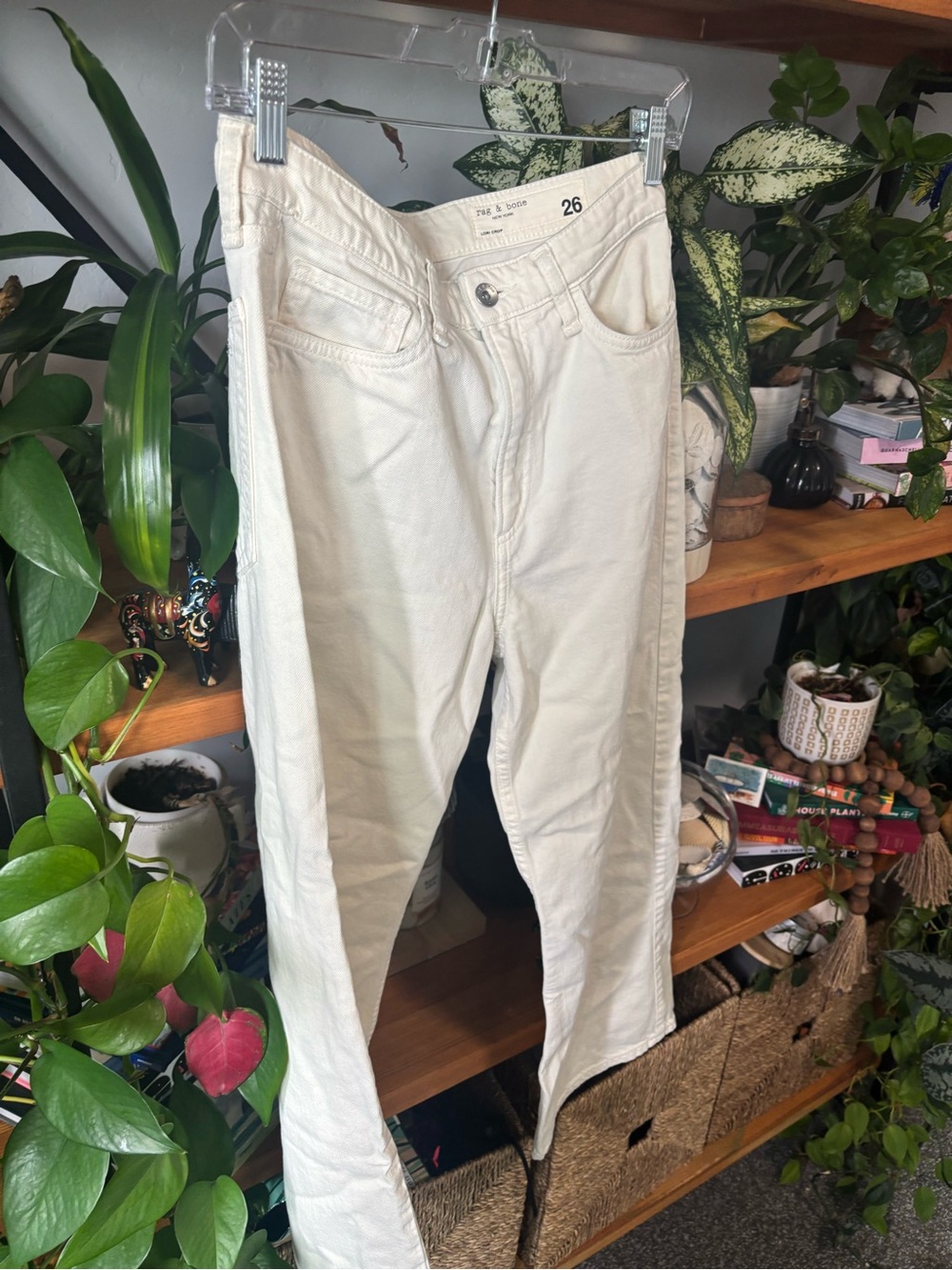 Rag & Bone Lori Wide Leg Crop Pants in Ecru | Size 26 - Picture 4 of 6